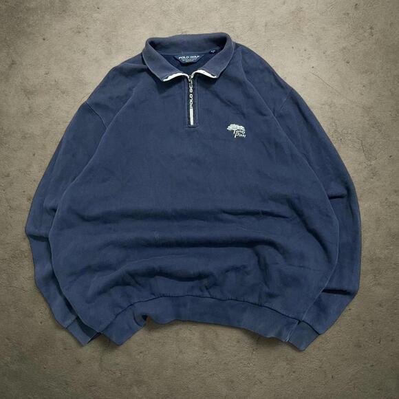 Vintage Navy Ralph Lauren Polo Golf Quarterzip XL - Picture 1 of 7